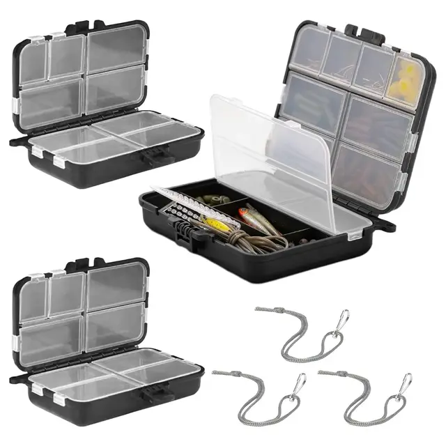 3 Stück Wasserdicht Fischköder Box, 9 und 12 Fächer, Doppelseitige Angelbox, Wasserdicht und Langlebig Angelzubehör-Aufbewahrungsbox, Fächer Hardbait Box, für Hardbaits Wobbler Gummiköder Angel Zubehö