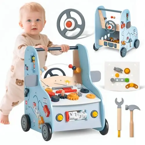Giant Bean Holz-Lauflernwagen Auto 2-in-1 Activity-Tisch