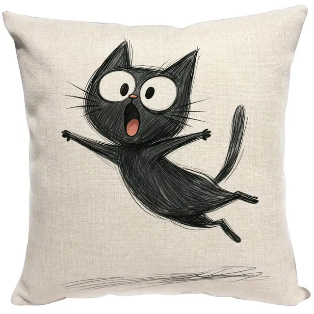 violetpos katze sprung kissenbezug