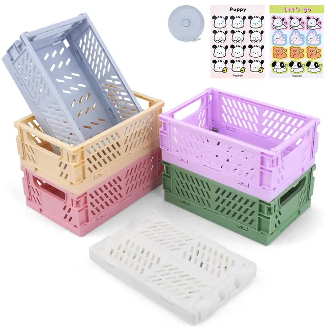6 Klappbox 15x9.8x5.7 CM,Klappkiste Aufbewahrungskorb,Folding Klappbox Klein,Klappkorb Faltbar,Aufbewahrungsboxen Klein Für Küche, Bad, Büro, Schlafzimmer, Klassenzimmer, Schrank, Schublade