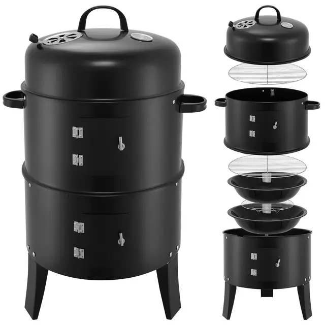 hondony 3-in-1 holzkohlegrill smoker