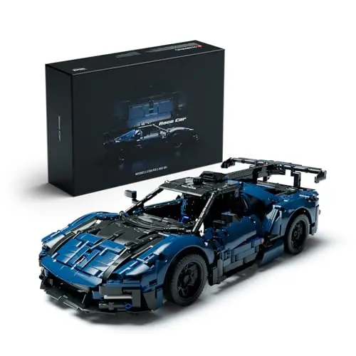 Nifeliz Technique Rennwagen Auto-Modellbausatz Bauspielzeugsets, Maßstab 1:12 Sammlerauto Klemmbausteine Rennwagen für Erwachsene, Dekoration & Geschenk (1,726 Teile, NF10321)
