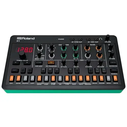 Roland AIRA Compact S-1 Tweak Synth | Ultraportabler Mikro-Polysynthesizer mit modernen Werkzeugen | D-Motion Soundsteuerung | 4,5 Stunden kabelloser Akkubetrieb | leicht & robust