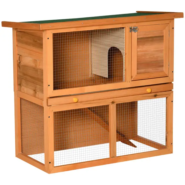 pawhut hasenstall 2 etagen 90x45x80 cm
