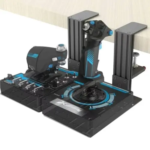 YAARHEJ 2er-Set Tischhalterung für Flugsimulator-Joysticks, Drosselregler & HOTAS. Kompatibel mit Logitech X56/X52, Thrustmaster T-Flight Hotas, T.16000M, TCA, Sol‑2 HOSAS sowie Winwing Ursa Minor.