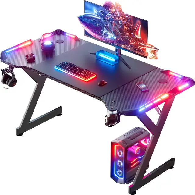HLONONE LED Gaming Schreibtisch 120x60