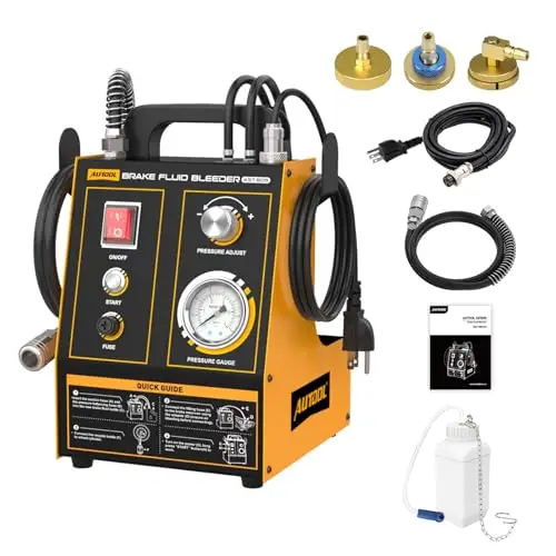 AUTOOL AST605 Auto-Bremsenentlüfter 220V, Kfz-Bremsöltauscher mit Drucküberwachung/einstellbarem Druck (8,7~43,5 psi) für alle Fahrzeuge, KFZ Bremsenentlüftungsgerät