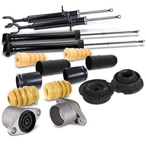 ATEC Germany 4x Gasdruck Stoßdämpfer Vorne und Hinten Federbein inkl. Domlager & Staubschutzsatz, Kompatibel mit A udi A6 C5 (4B2) Avant (4B5), VW PASSAT B5 (3B2) Variant (3B5), PASSAT B5.5 (3B3)