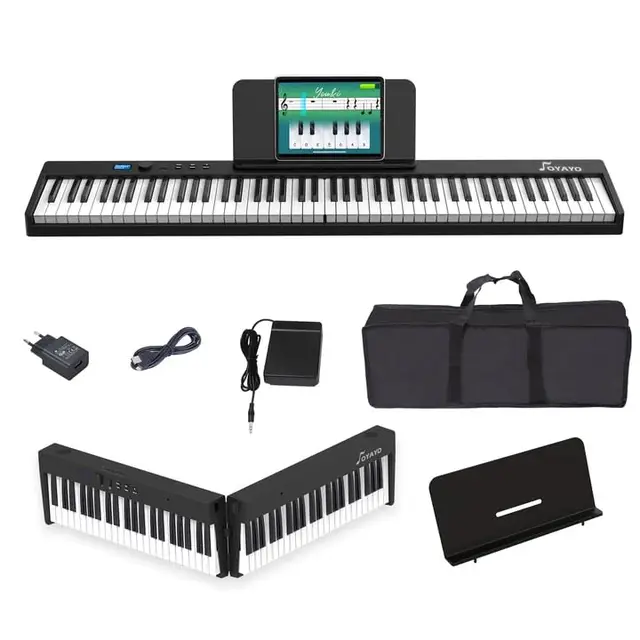 Faltbares Klavier mit 88 Tasten Piano Full Size Semi Weighted, Faltbares Klaviertastatur mit MIDI Bluetooth, Klaviertasche, Folding Piano Keyboard für Anfänger Geschenk pinao