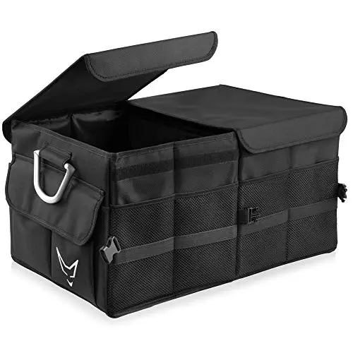 RACEFOXX Kofferraum Klappbox Box faltbar Autobox Transportbox Stauraum Organizer Kofferraumbox mit Alu Griffen