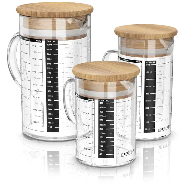 arendo messbecher set borosilikatglas