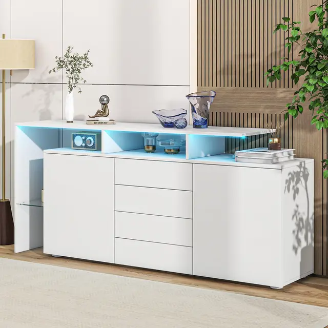 lantro js highboard weiß hochglanz 160