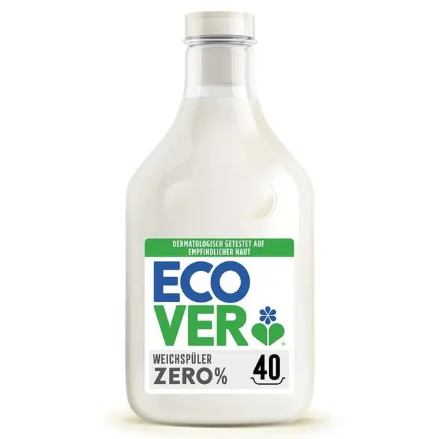 Ecover Weichspüler Nachfüllpack, sorgt für weiche und geschmeidige Wäsche, Zero, 40 Wäschen, 1L
