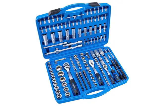 Condor Werkzeug 1171 | Steckschlüssel-Satz | 191-tlg. | 1/4" + 3/8" + 1/2" | 6-kant 4-32 mm | Ratschenschlüssel Set vollausgestatteter Knarrenkasten für Werkstatt und Heimwerker