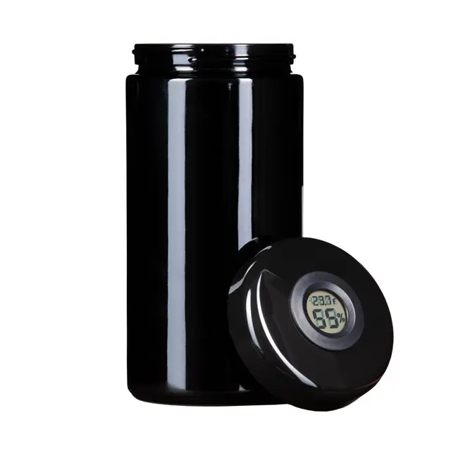 ANCEVIA Jar 60g Vorratsglas + 58% und 62% Hygropack - 1000ml Vorratsbehälter mit Hygrometer und Boveda - Geruchsdicht, Luftdicht und Biophotonisches Glas - Lagerung Konservierung