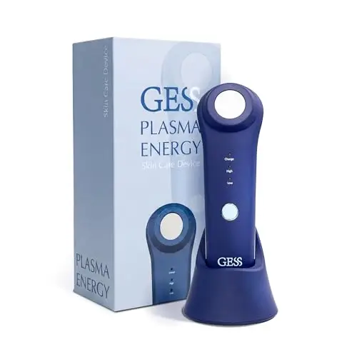 GESS Plasma Energy Kaltplasma Massagegerät mit Keramikplatte, Hautpflegegerät für Gesicht, Hochfrequenz Kosmetikgerät für Akne, Faltenentferner, für empfindliche Haut