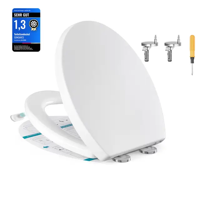 songmics toiletendeckel o-form 44x37cm