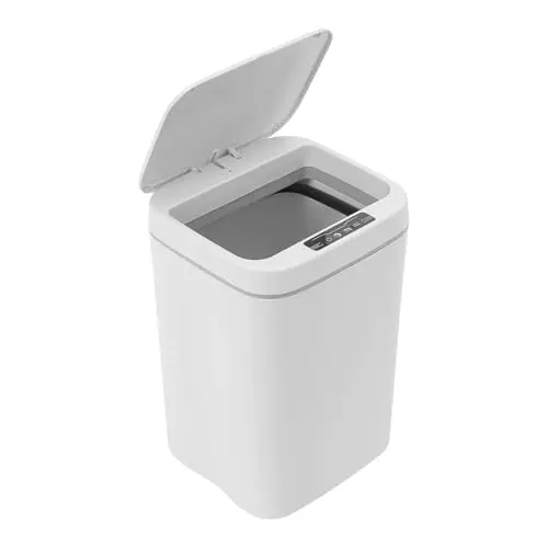 intelligenter Mülleimer mit Sensor, 16 l, automatischer Abfallbehälter, Weiß, für Küche, Badezimmer, Schlafzimmer, Wohnzimmer, Büros usw, mit Aufbewahrungsbox