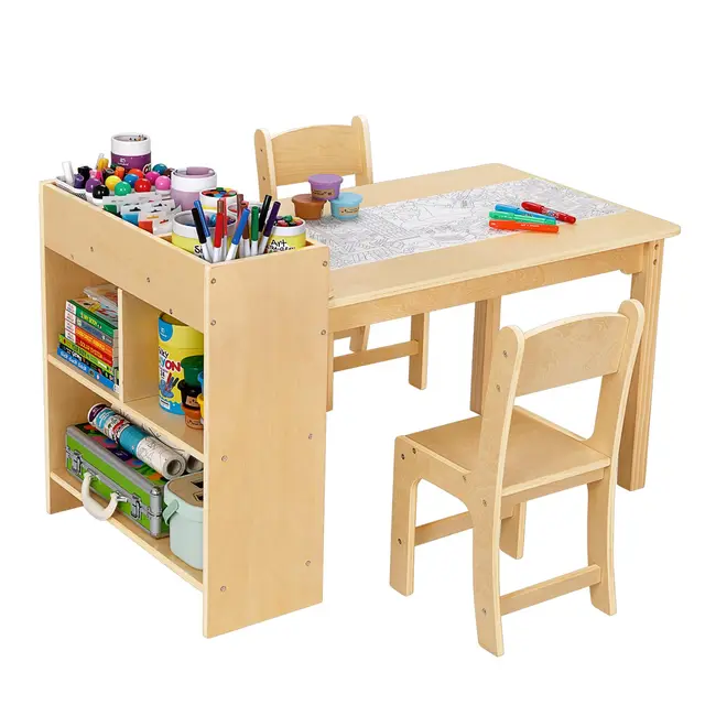oook kindertisch mit 2 stühlen holz