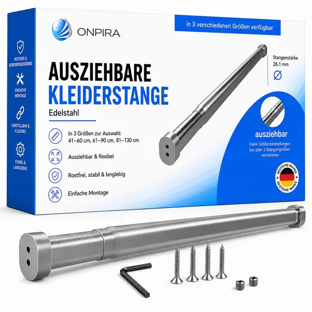 onpira ausziehbare kleiderstange