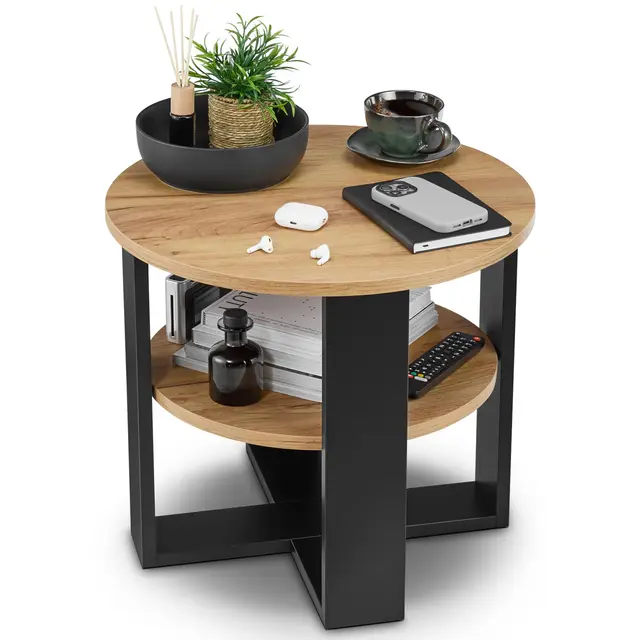 defipad couchtisch rund eiche 53 cm