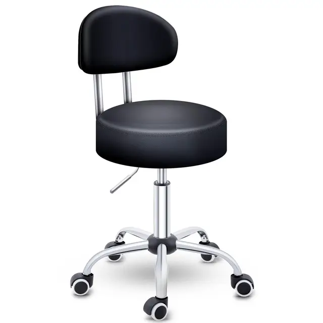 tresko rollhocker mit lehne schwarz