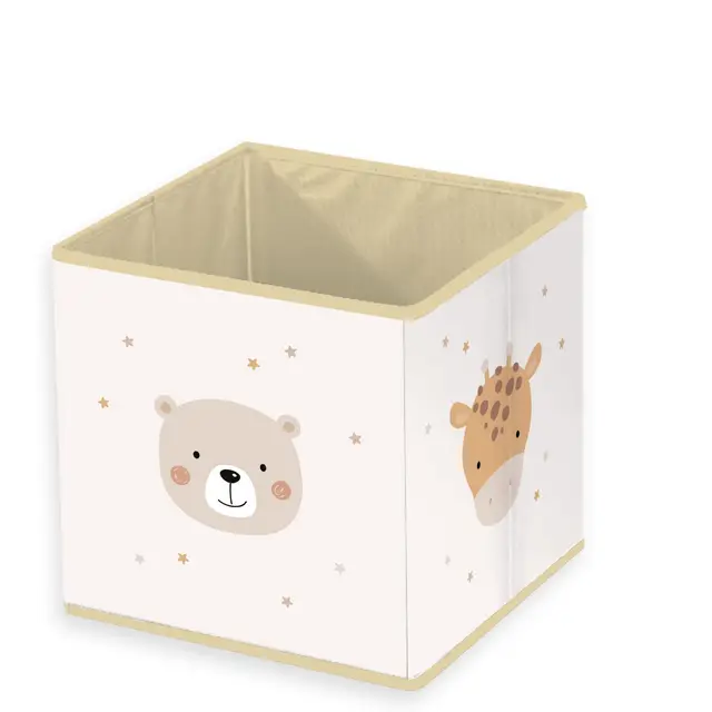 Herding Aufbewahrungsbox Little Friends, babybest, ca. 30 x 30 x 30 cm, Aufbewahrung im Regal oder freistehend, 100% Polypropylen, Innen 100% Papier, Beige