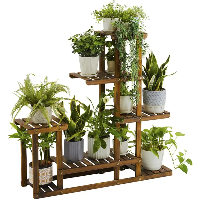 yaheetech pflanzentreppe 6 ebenen holz
