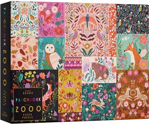 Elena Essex 2000 Teile Puzzle für Erwachsene - Patchwork / 2000 Teile Puzzle/Puzzle für Erwachsene 2000 / Tier Vogel Blume/Größe 98 x 76 cm