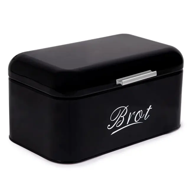 Theo & Cleo Brotkasten Metall Retro 31 cm Schwarz