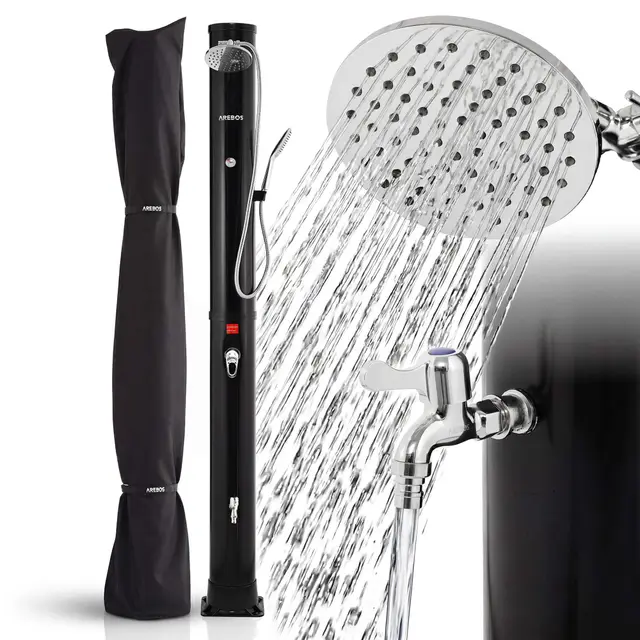 Arebos AR-HE-SDP Solardusche 40 L Schwarz