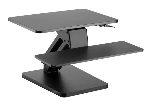 UPdesk One - Schreibtischaufsatz höhenverstellbar für Laptop & PC - Schreibtischerhöhung - Stehpultaufsatz für Schreibtisch - Höhe 16-44,5 cm - Breite 40 x 60 cm - Gasfeder - SCHWARZ