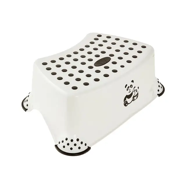 keeeper Panda Tritthocker, Ab ca. 3 bis ca. 14 Jahre, Anti-Rutsch-Funktion, Tomek, Weiß