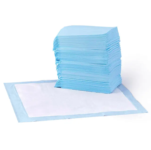 Amazon Basics Trainingspads für Hunde und Welpen, auslaufsicheres 5-lagiges Design mit schnell trocknender Oberfläche, Normale Größe, 50 Stück, Blau