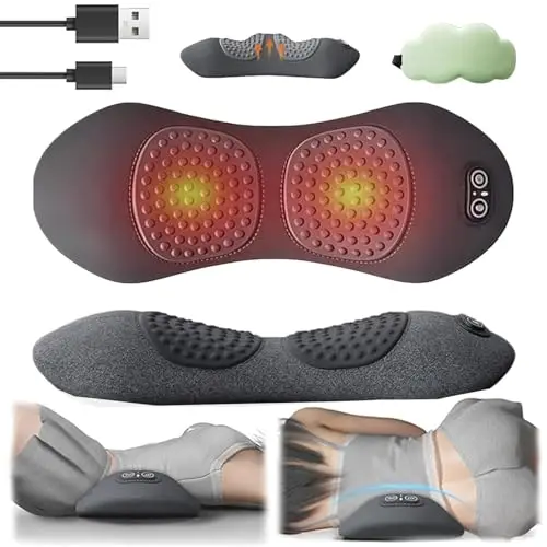 2026 Vertacura Rückenmassagegerät, Ergo Pur Rücken mit Erwärmung, Vibration & Traktion, Ergopur 3-Zonen-Ergoflow Tiefenmassagegerät, Müdigkeit lindern(Klassisches Grau,USB)
