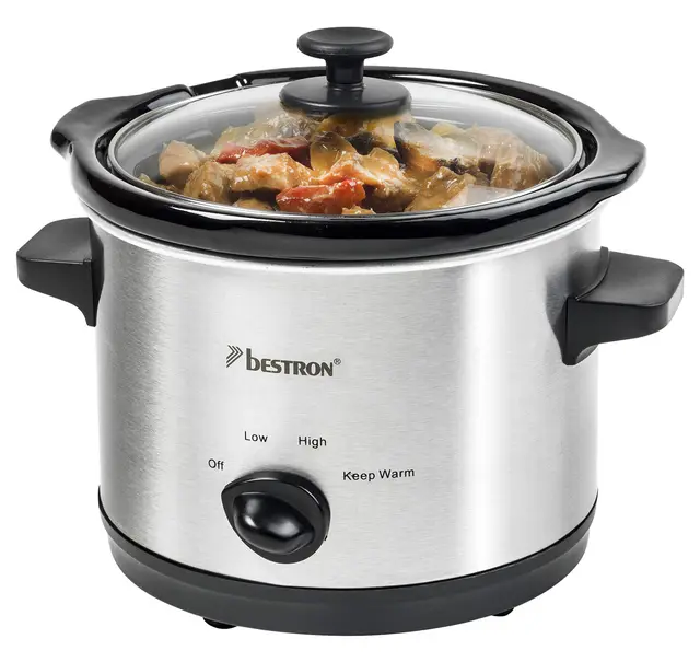 Bestron Slowcooker 1,5 Liter Schongarer Silber