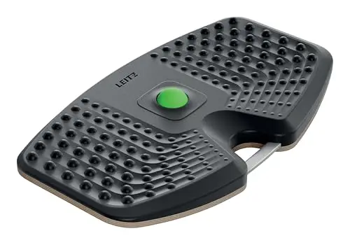 Leitz Ergonomic Active Balance Board für Stehschreibtische, Wackelbrett für Büro, Zuhause und Fitnessstudio, aus PU-Schaum, mit texturierter Oberfläche, inkl. abnehmbarem Massageball