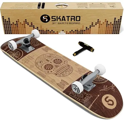 SKATRO - Pro Skateboard, 78,7 cm, komplettes Skateboard, Alter: Erwachsene, Jungen, Mädchen, Anfänger und Kinder.