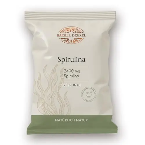 Spirulina Presslinge, 650 Tabletten hochdosiert ohne unnötige Zusätze. Mineralstoffe, Aminosäuren, Proteine, Beta-Carotin, Vitamin B12. Blaualgen aus Californien. Natur-Labor BÄRBEL DREXEL®
