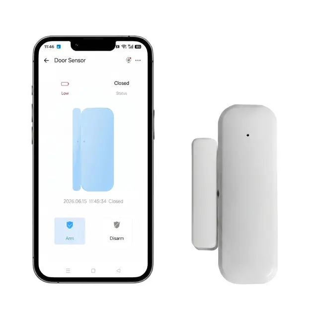 WiFi Türsensor, 2,4 GHz WLAN Alarmsensor für Türen und Fenster, kompatibel mit Alexa, Google Home, Benachrichtigungen über die eWelink-App, kein Hub erforderlich (Akku nicht im Lieferumfang enthalten)