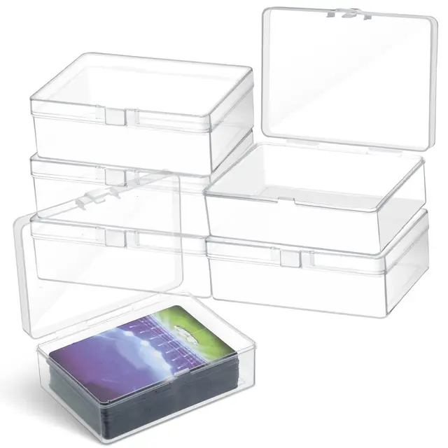 6 Stück Spielkarten Box Transparentem, Karten Aufbewahrungsbox, Transparente Kunststoffbox für Spielkarten, Spielkartenbox, für Visitenkarten, Sammelkarten
