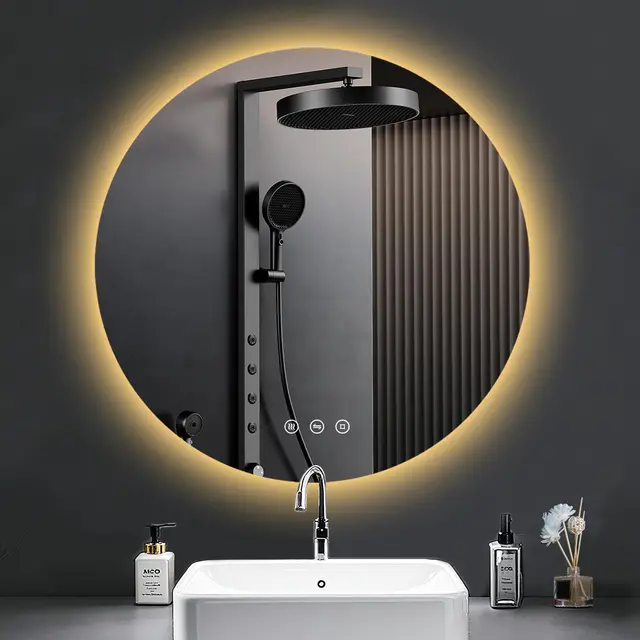 pesenxan led badspiegel rund 80cm