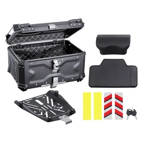 VEVOR Motorrad-Topcase 65 L Aluminium Schwarz