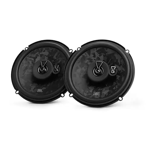 JBL Stage3 Gen2 68MF 165mm 6,5 Zoll 3-Wege Koaxial Lautsprecher Auto Boxen | 70W RMS / 560W Peak, 91dB, 4 Ohm Impedanz, 55Hz-20kHz Frequenzgang, PEI Hochtöner, ohne Gitter, laser-geätztes Cone-Design
