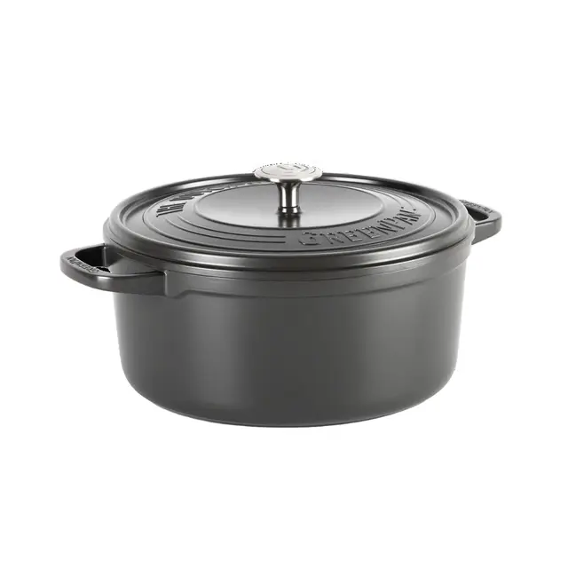GreenPan Featherweights Gesunde Keramik Antihaft Schmortopf, 28 cm/6 Liter, Gusseisen Schmortopf mit Deckel, PFAS-frei, Induktion, Backofenfest, Grau