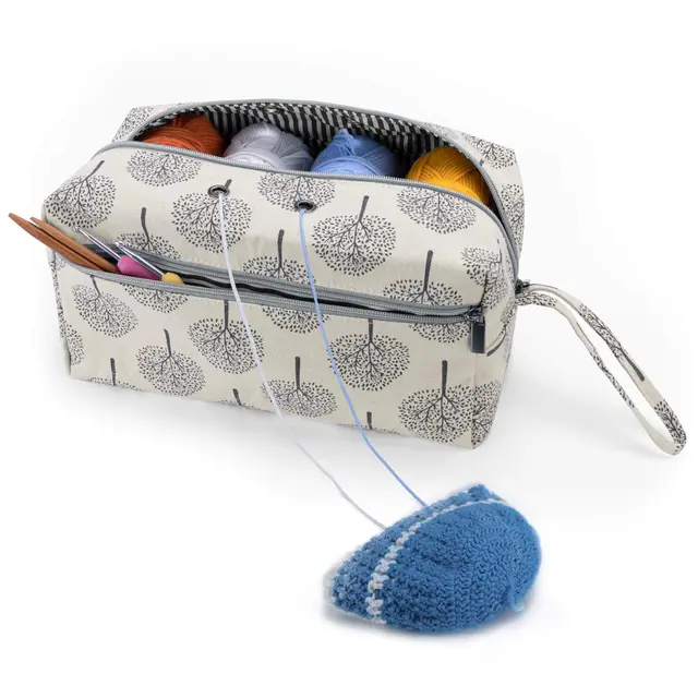 Luxja Handarbeitstasche für Wolle, Garn und Stricknadeln