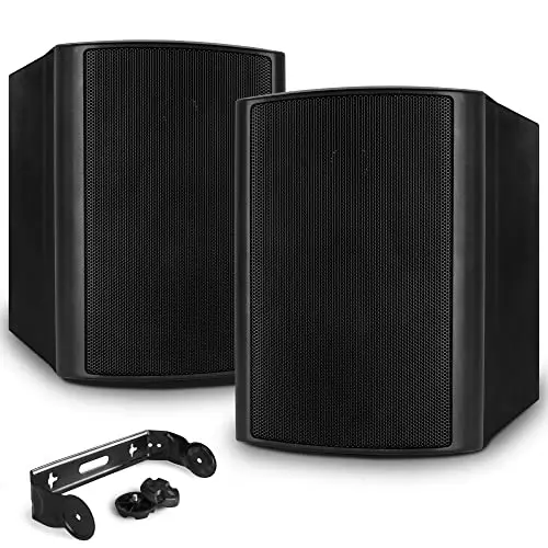Power Dynamics BGO40 - Lautsprecher Boxen - 2er Set - 100 Watt - 2-Wege In- und Outdoor Wandlautsprecher für die Festmontage an Wand und Decke - Boxen Set für Zuhause, Gastro, Bars - Schwarz
