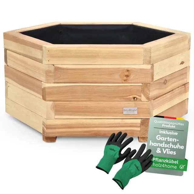 holz4home Sechseckiger Pflanzkübel