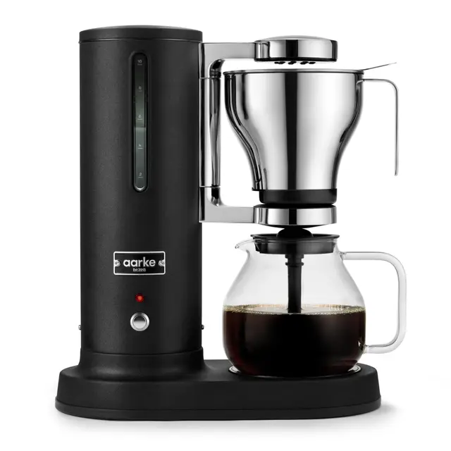aarke Filterkaffeemaschine – Elektrische Kaffeemaschine, Glaskaraffe, Warmhaltefunktion, 10-Tassen-Kapazität,1.25L, Modernes Design, Kaffeezubereiter für Filterkaffee, ECBC-zertifiziert. Mattschwarz