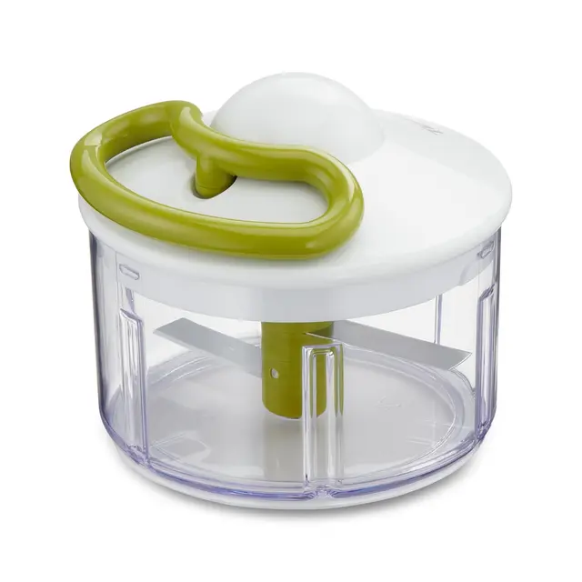 Tefal 5-Sekunden Zerkleinerer K13304, Ohne Strom, Fassungsvermögen: 500 ml, Multizerkleinerer für Gemüse, Obst, Zwiebeln, Nüsse, Knoblauch, Babynahrung, Weiß/Grün/Transparent